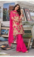 Embroidered chiffon front back and sleeves chiffon duppata embroidered daman patch grip troser and accessories