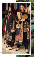 Digital Printed Shawl (Pure Wool) 2.50 meters Embroidered Shirt Front (Khaddar) 1.25 meters Embroidered Shirt Back (Khaddar) 1.25 meters Embroidered Sleeves (Khaddar) 0.65 meters Dyed Trouser (Khaddar) 2.50 meters Embroidered Side Extension (Organza) 01 Piece Embroidered Front & Back Neckline (Organza) 02 Pieces Embroidered Border (Organza) 2.40 meters