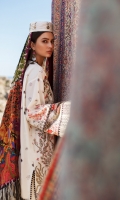 Embroidered Front Center Panel (Slub Lawn) 0.44 Meter Embroidered Front Left Side Panel (Slub Lawn) 0.44 Meter Embroidered Front Right Side Panel (Slub Lawn) 0.44 Meter Embroidered Back (Slub Lawn) 1 Meter Embroidered Sleeves Right (Slub Lawn) 0.5 Meter Embroidered Sleeves Left (Slub Lawn) 0.5 Meter Embroidered Hem Border (Slub Lawn) 1 Piece Embroidered Hem & Sleeve Border (Slub Lawn) 2.3 Meters Embroidered Sleeve Border (Slub Lawn) 1.32 Meters Digital Printed Dopatta (Medium Silk) 2.5 Meters Embroidered Trouser Patch (Organza) 1.32 Meters Dyed Trouser (Cambric) 2.5 Meters