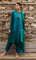 Embroidered Front Center Panel (Dobby) 0.44 Meter Embroidered Front Left Side Panel (Dobby) 0.44 Meter Embroidered Front Right Side Panel (Dobby) 0.44 Meter Dyed Back (Dobby) 1.32 Meters Embroidered Sleeves (Dobby) 1.32 Meters Embroidered Tareez Patti (Pima Lawn) 1.32 Meters Embroidered Hem Border (Pima Lawn) 1 Meter Embroidered Sleeve Border (Pima Lawn) 1.32 Meters Printed Dopatta (Swiss Voile) 2.2 Meters Embroidered Dopatta Pallu (Swiss Voile) 2 Meters Embroidered Dopatta Side Patti (Swiss Voile) 5 Meters Embroidered Dopatta Diagonal Patti (Swiss Voile) 3 Meters Dyed Trouser (Cambric) 2.5 Meters