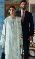 Embroidered Front Center Panel (Lawn) 0.66 Meter Embroidered Front Side Extensions (Lawn) 0.33 Meter Embroidered Back (Lawn) 1 Meter Embroidered Sleeves (Lawn) 0.66 Meter Embroidered Sleeves Border (Lawn) 1.32 Meters Embroidered Hem Border (Organza) 1 Meter Embroidered Dupatta (Net) 2 Meters Embroidered Dupatta Pallu 1 (Net) 0.33 Meter Embroidered Dupatta Pallu 2 ( Net ) 0.33 Meter Dyed Trouser ( Cambric ) 2.5 Meters
