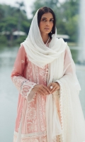 Embroidered Front Center Panel (Lawn) 0.33 Meter Embroidered Front Left Side Panel (Lawn) 0.33 Meter Embroidered Front Right Side Panel (Lawn) 0.33 Meter Embroidered Front Side Extensions (Lawn) 0.33 Meter Embroidered Back (Lawn) 1 Meter Embroidered Sleeves (Lawn) 0.66 Meter Embroidered Hem Border 1 ( Organza ) 1 Meter Laser Embroidered Hem Border (Organza) 1 Meter Tie & Dye Dupatta (Organza) 2 Meters Embroidered Dupatta 4 Side Patti (Organza) 7.25 Meters Dyed Trouser (Cambric) 2.5 Meters
