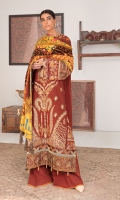 Embroidered Front (Khaddar) 1.3 Meters Embroidered Sleeve (Khaddar) 1.3 Meters Embroidered Front HEM Border (Satin) 1 Meter Embroidered Sleeve Border (Satin) 1.3 Meters Embroidered Neck Crew (Satin) 1 Pair Dyed Back (Khaddar) 1.3 Meters Dyed Trouser (Khaddar) 2.5 Meters Digital Printed Shawl (Wool) 2.5 Meters
