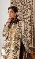 Embroidered Front (Khaddar) 1.3 Meters Embroidered Sleeve (Khaddar) 1.3 Meters Embroidered Sleeve Border (Satin) 1.3 Meters Embroidered Front HEM Border (Satin) 1 Meter Dyed Back (Khaddar) 1.3 Meters Dyed Trouser (Khaddar) 2.5 Meters Digital Printed Shawl (Wool) 2.5 Meters