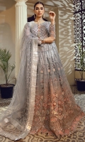 Net Embroidered Adda Work Front Body Net Embroidered Back Body Net Embroidered Front Panels Net Embroidered Back Panels Net Embroidered Sleeves Net Embroidered Dupatta Dyed Raw silk Trouser