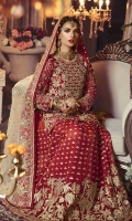 Embroidered Chiffon Front with sequence Embroidered Chiffon Back Embroidered Sleeves Embroidered Front Patch Embroidered Back Patch Embroidered Chiffon Dupatta Embroidered Net Fabric for Trouser ( Gharara / Sharara ) Trouser lining
