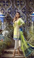 Printed Lawn Shirt 2.55M Printed Lawn Sleeves 25" Printed Cotton Net Dupatta 2.55M Printed Cambric Trouser 2.50M Embroidered Neck Patti 1.25M