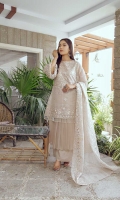The shirt is made on Ayodhya Net fabric. It has got a beautiful computer embroidered Pattern on it and a Matching Embroidered Dupatta with Indian raw silk Ijar. Trim is Organza