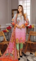 Embroidered Lawn Shirt Printed Chiffon Dupatta Dyed Trouser