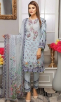 Embroidered Lawn Shirt Printed Chiffon Dupatta Dyed Trouser