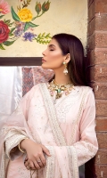 Sequined embroidered shirt front on dobby lawn 1.25 yard Sequined embroidered shirt back on dobby lawn 1.25 yard Sequined embroidered shirt sleeve on dobby lawn 0.70 yard Sequined embroidered shirt front and back lace on organza 60 inch Sequined embroidered Dupatta on organza 2.80 yard Sequined embroidered dupatta pallu 84 inch Sequined embroidered trouser lace on organza 60 inch Dyed cotton trouser 2.75 yard