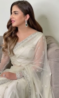 Hand embellished net saree Hand embellished shamoz blouse