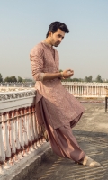 Embroidered and embellished korean raw silk kurta front and back Korean raw silk shalwar Crushed tussar silk stole