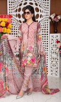 Printed Shirt Chikankarri Printed Dupatta Dyed Trouser