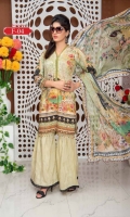 Printed Shirt Chikankarri Printed Dupatta Dyed Trouser