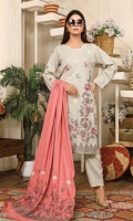 Embroidered Dhanak Shirt Embroidered Pashmina Shawl Dyed Trouser
