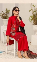 Embroidered Dhanak Shirt Printed Wool Shawl Dyed Trouser