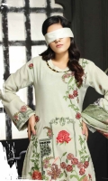 Peach Embroidered Shirt  Digital Wool Shawl  Simple Trouser