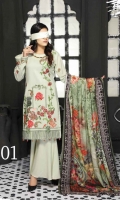 Peach Embroidered Shirt  Digital Wool Shawl  Simple Trouser