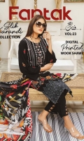 Embroidered Silk Karandi Shirt Digital Printed Wook Shawl Dyed Trouser