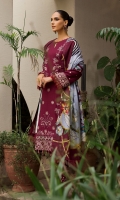 Embroidered Khaddar Front Dyer Khaddar Back Embroidered Front And Back Border Embroidered Khaddar Sleeves Embroidered Khaddar Sleeves Border Digital Printed Cotton Net Shawl Embroidered Trouser Border Dyed Khaddar Trouser