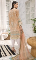 PRINTED LAWN FRONT PRINTED LAWN BACK & SLEEVES PRINTED CHIFFON DUPATTA EMBROIDERED NECKLINE PATCH DYED CAMBRIC LAWN TROUSER