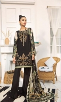 PRINTED LAWN FRONT PRINTED BACK & SLEEVES PRINTED SILK DUPATTA EMBROIDERED FRONT BORDER EMBROIDERED NECKLINE PATCH DYED CAMBRIC LAWN TROUSER