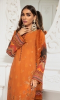 Embroidered Lawn Front Digital Printed Back & Sleeves Embroidered Front Border Digital Printed Chiffon Dupatta Dyed Cambric Lawn Trouser