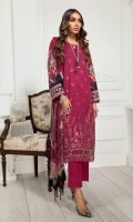 Embroidered Lawn Front Digital Printed Back & Sleeves Embroidered Front Border Digital Printed Chiffon Dupatta Dyed Cambric Lawn Trouser