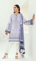 PRINTED LAWN FRONT  PRINTED BACK & SLEEVES  PRINTED CHIFFON DUPATTA  EMBROIDERED NECKLINE PATCH  EMBROIDERED CAMBRIC LAWN TROUSER