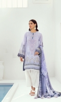 PRINTED LAWN FRONT  PRINTED BACK & SLEEVES  PRINTED CHIFFON DUPATTA  EMBROIDERED NECKLINE PATCH  EMBROIDERED CAMBRIC LAWN TROUSER