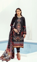 PRINTED LAWN FRONT  PRINTED BACK & SLEEVES  PRINTED CHIFFON DUPATTA  EMBROIDERED NECKLINE PATCH  DYED CAMBRIC LAWN TROUSER