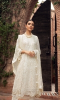 Embroidered Chiffon Front Panel Embroidered Chiffon Side Panels (02) Plain Chiffon Back Embroidered Chiffon Sleeves Embroidered Chiffon Dupatta Embroidered Chiffon Front & Back Border Embroidered Chiffon Sleeves Border Dyed Silk Trouser
