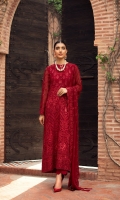 Embroidered Chiffon Front Embroidered Chiffon Back Embroidered Chiffon Sleeves Embroidered Chiffon Dupatta Embroidered Chiffon Front & Back Border Embroidered Chiffon Sleeves Border Dyed Silk Trouser