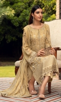 Embroidered Chiffon Front Plain Chiffon Back Embroidered Chiffon Sleeves Embroidered Chiffon Dupatta Embroidered Chiffon Front & Back Border Embroidered Chiffon Sleeves Border Dyed Silk Trouser