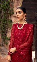 Embroidered Chiffon Front Embroidered Chiffon Back Embroidered Chiffon Sleeves Embroidered Chiffon Dupatta Embroidered Chiffon Front & Back Border Embroidered Chiffon Sleeves Border Dyed Silk Trouser