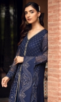 Embroidered Chiffon Front Plain Chiffon Back Embroidered Chiffon Sleeves Embroidered Chiffon Dupatta Embroidered Chiffon Front & Back Border Embroidered Chiffon Sleeves Border Dyed Silk Trouser