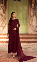 Embroidered Chiffon Front Plain Chiffon Back Embroidered Chiffon Sleeves Embroidered Chiffon Dupatta Embroidered Chiffon Front & Back Border Embroidered Chiffon Sleeves Border Dyed Silk Trouser