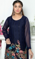 Embroidered Chiffon Stitched Kurti