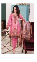 Three Piece Digital Suit With Silk Dupatta