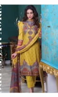 Three Piece Digital Suit With Silk Dupatta