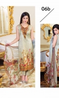 Three Piece Digital Suit With Silk Dupatta