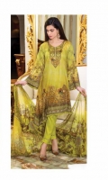 Three Piece Digital Suit With Silk Dupatta