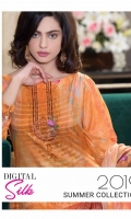 Three Piece Digital Suit With Silk Dupatta Three Piece Digital Suit With Silk Dupatta
