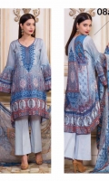 Three Piece Digital Suit With Silk Dupatta Three Piece Digital Suit With Silk Dupatta