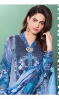 Three Piece Digital Suit With Silk Dupatta