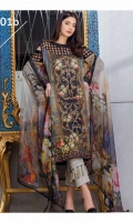 Three Piece Digital Suit With Silk Dupatta