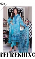 Three Piece Digital Suit With Silk Dupatta