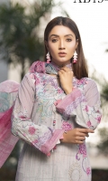 Digital Printed Shirt  Embroidered Organza Neckline Dyed Trouser Digital Printed Chiffon Dupatta