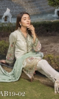 Digital Printed Shirt  Embroidered Organza Neckline Dyed Trouser Digital Printed Chiffon Dupatta